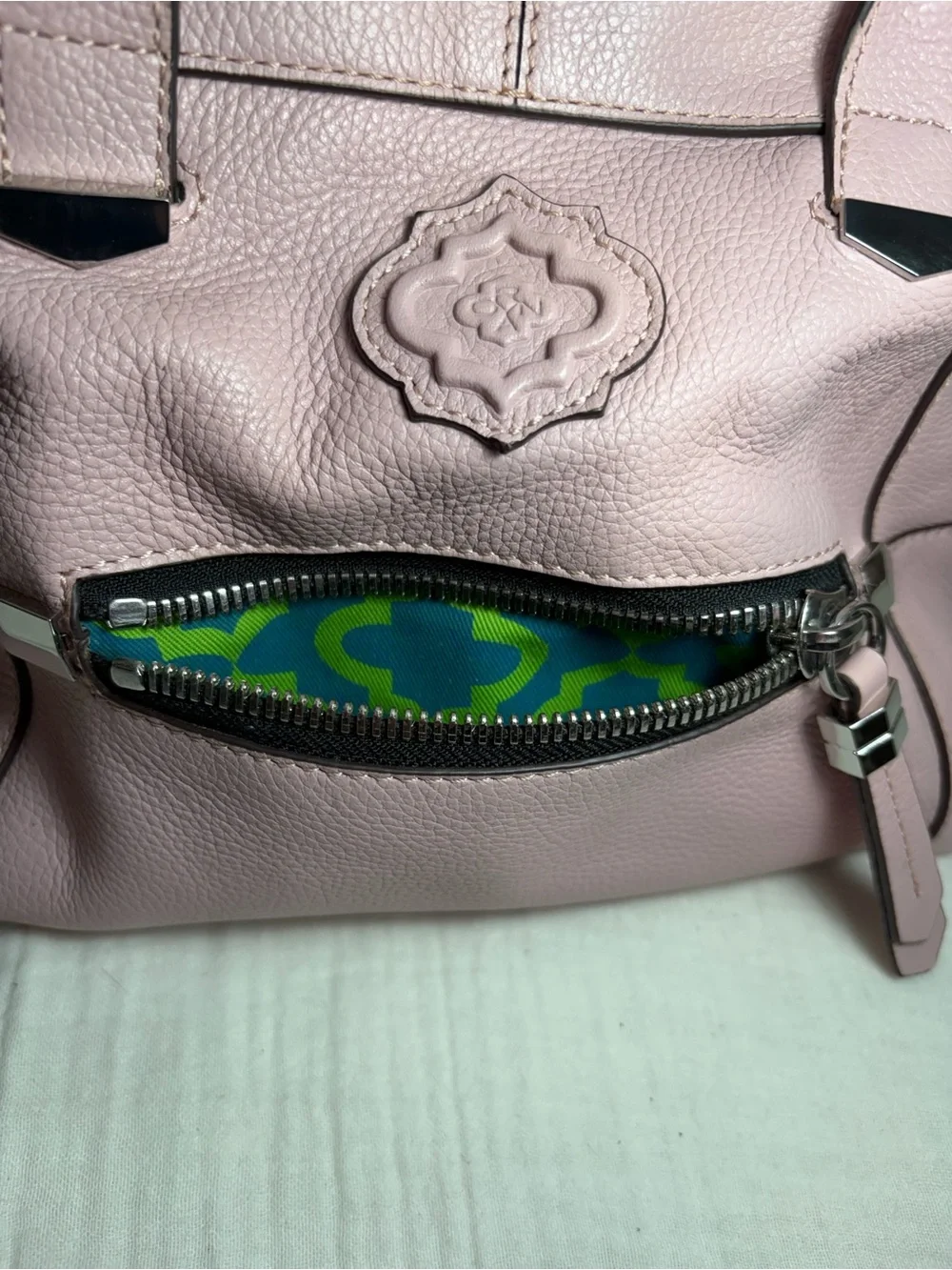 orYANY Pink Leather Satchel Bag